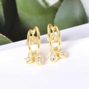 925 Silver 3mm 0.1CT Moissanite Climber Earrings
