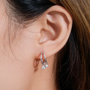 925 Silver 3mm 0.1CT Moissanite Climber Earrings