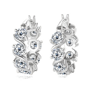 925 Silver 4mm 4.8CT Moissanite Diamond Hoop Earrings