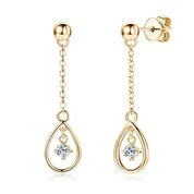 925 Silver 3mm 0.1CT Moissanite Chain Earrings