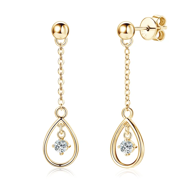 925 Silver 3mm 0.1CT Moissanite Chain Earrings