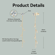 925 Silver 5mm 0.5CT Moissanite Diamond Earrings