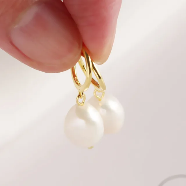 925 Silver Baroque Pearl Earrings