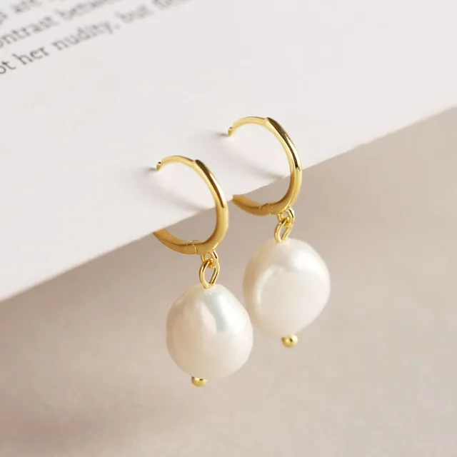 925 Silver Baroque Pearl Earrings