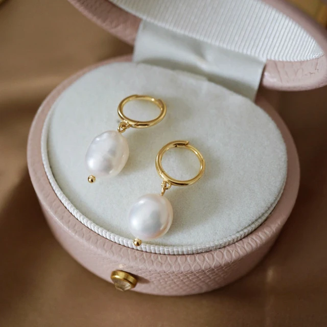 925 Silver Baroque Pearl Earrings