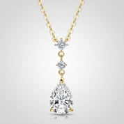 2Ct 7×10mm pear Moissanite Diamond Pendant Necklace