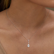 2Ct 7×10mm pear Moissanite Diamond Pendant Necklace