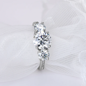 925 Silver 2ct 8mm Moissanite Diamond Ring