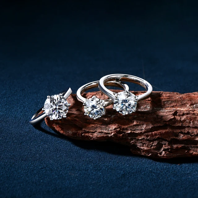 925 Silver Moissanite Diamond Ring