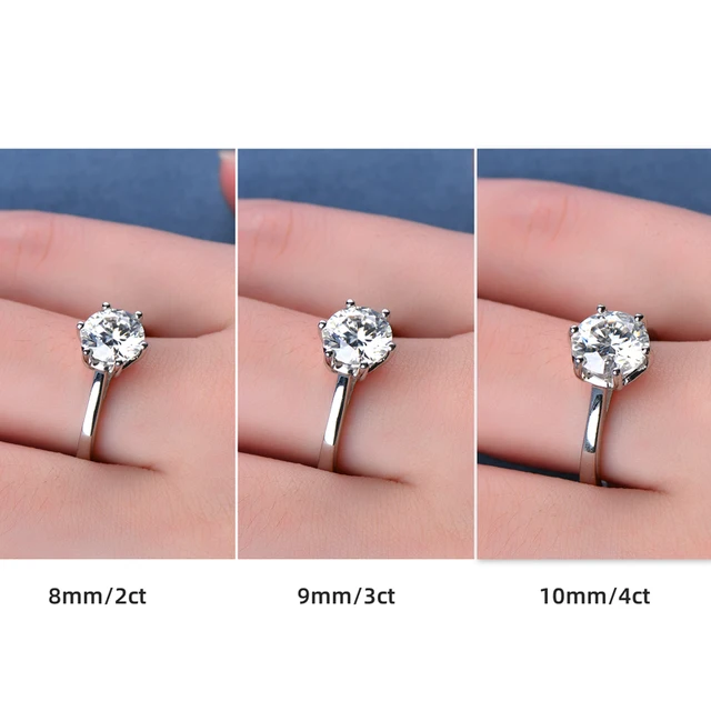 925 Silver Moissanite Diamond Ring