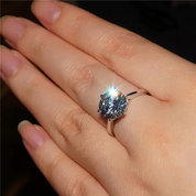 925 Silver Moissanite Diamond Ring