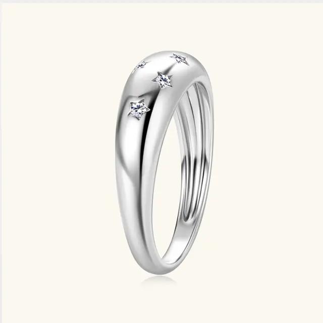 925 Silver 0.1ct 1.5mm Moissanite Diamond Ring