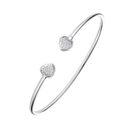 925 Silver Moissanite Heart Cuff Bracelet