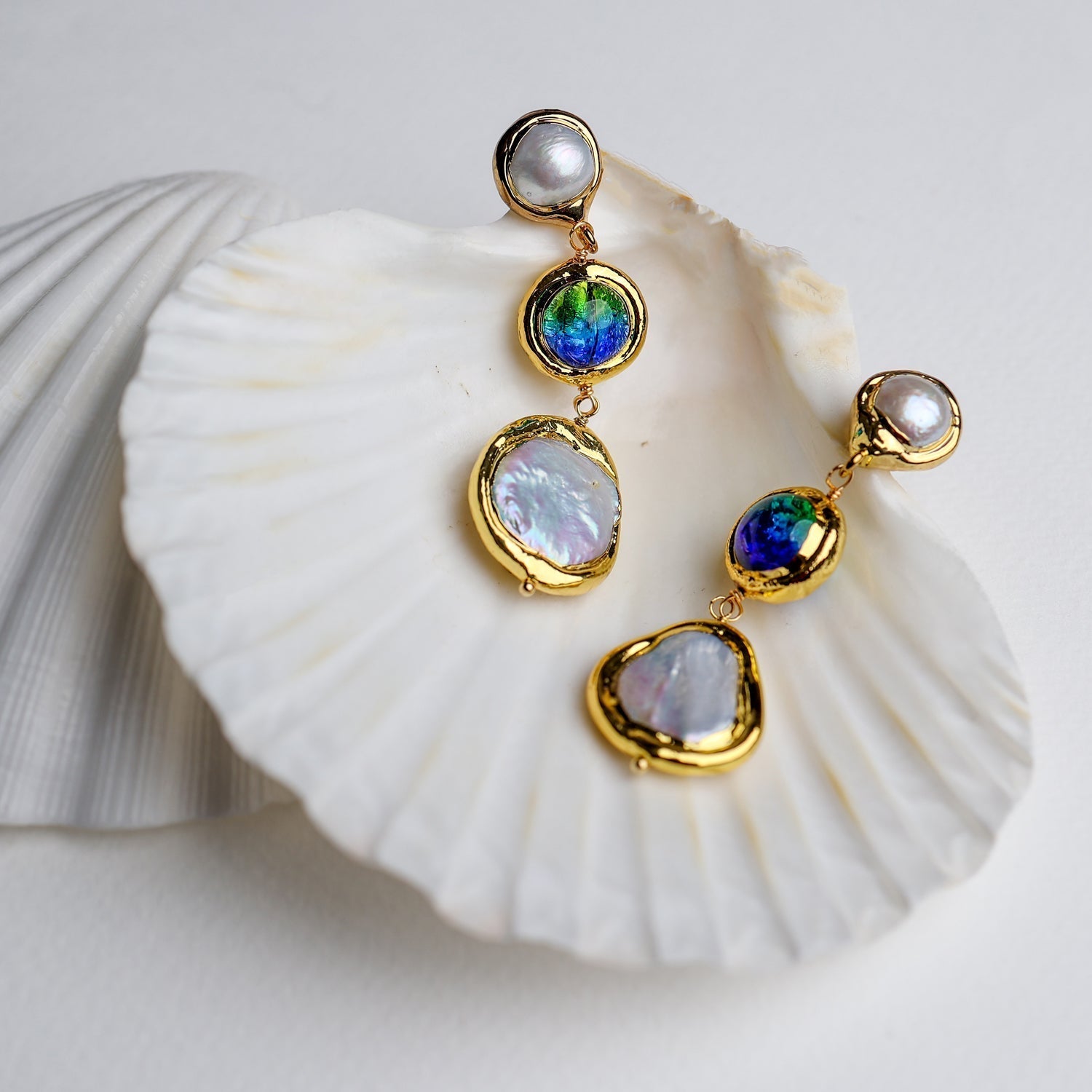 Natural Freshwater Pearl murano glass Necklace
