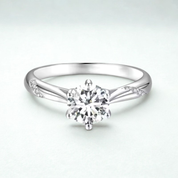 1CT Moissanite Silver Ring