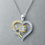 1Ct 6.5mm Heart Charm Moissanite Diamond Pendant Necklace