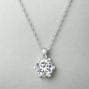 1 Ct Moissanite Slver Pendant Necklace