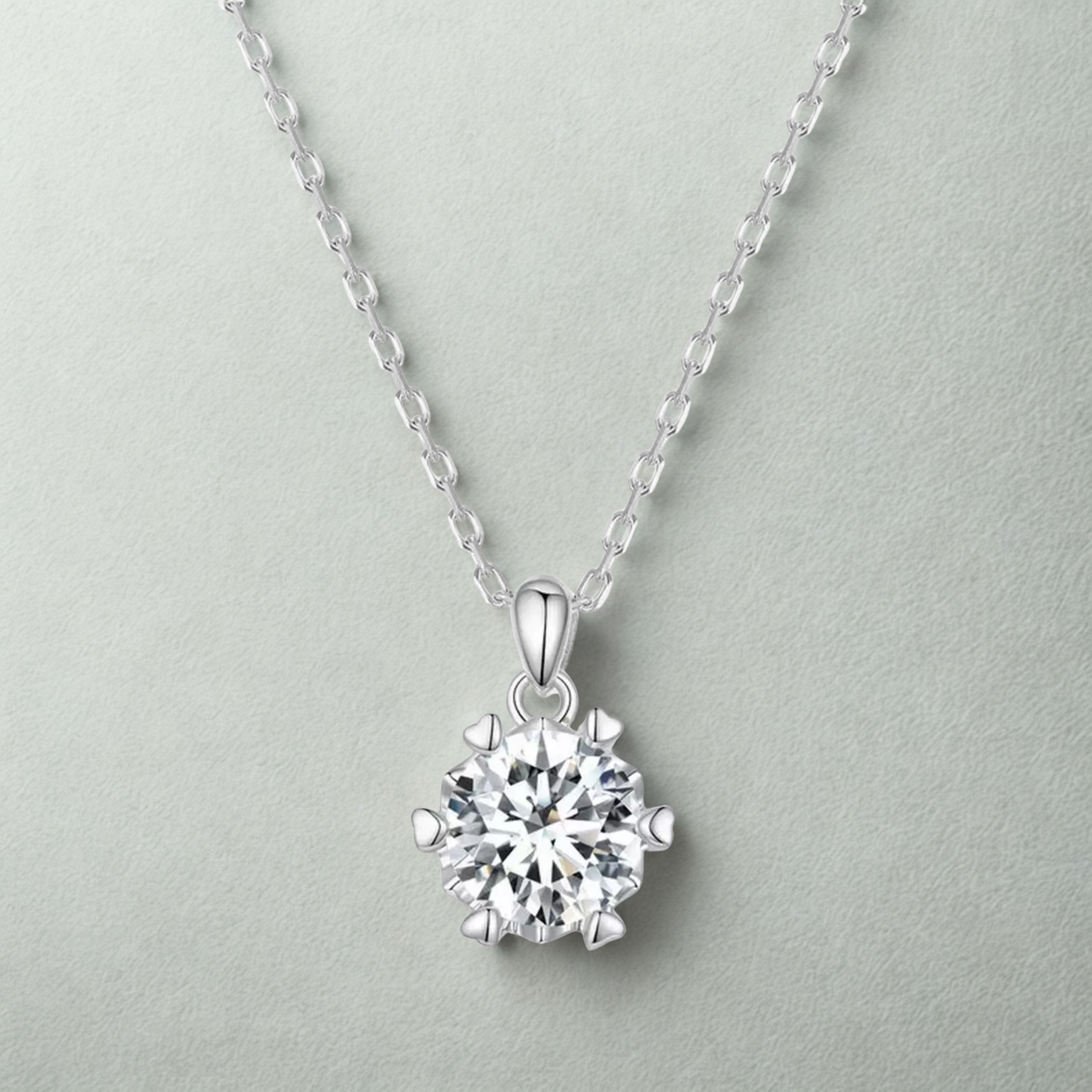 1 Ct Moissanite Slver Pendant Necklace