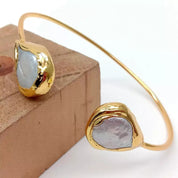 White pearl open bracelet