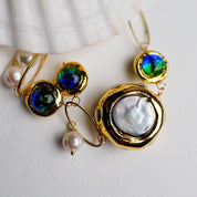 Natural Freshwater Pearl murano glass Necklace