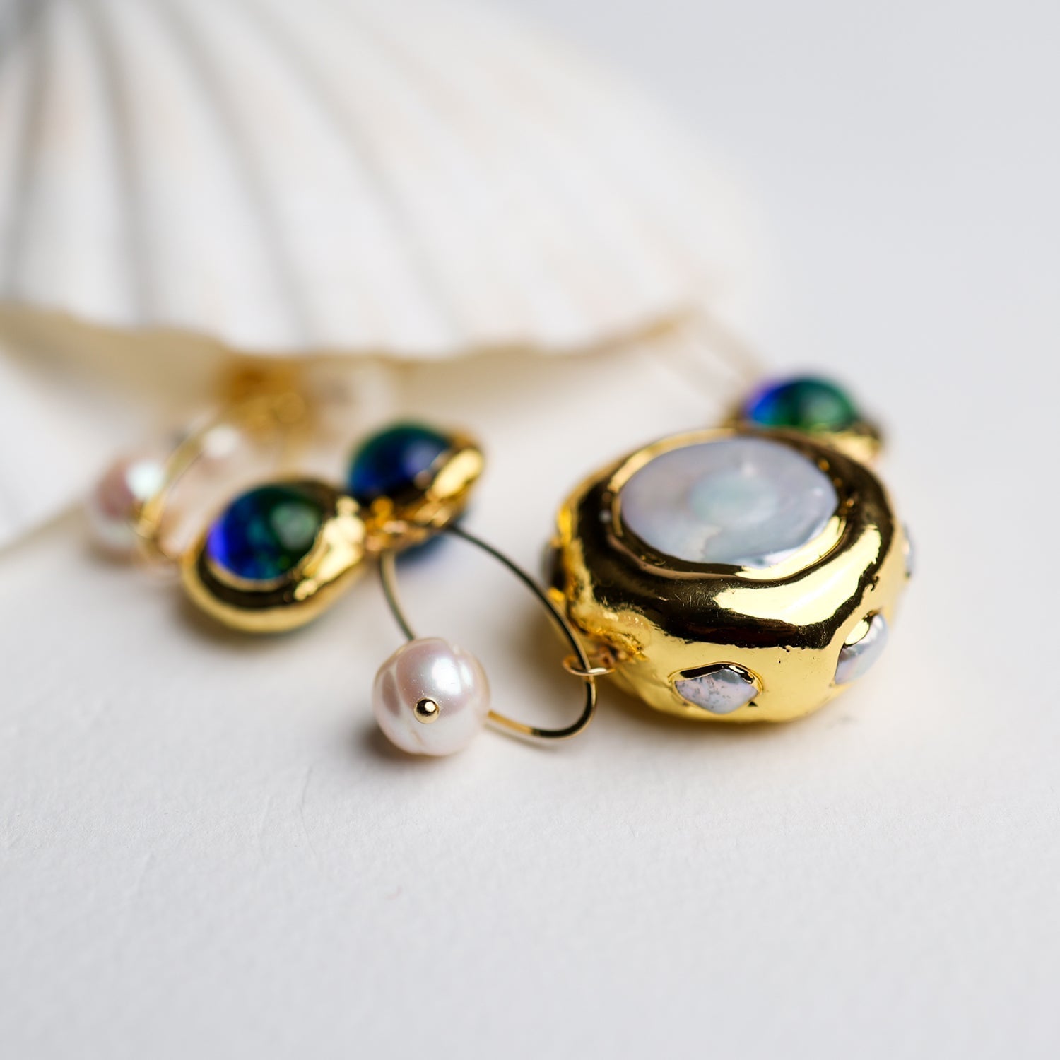 Natural Freshwater Pearl murano glass Necklace