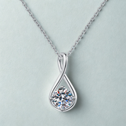 2Ct 8mm Moissanite Diamond Pendant Necklace