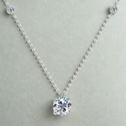 2Ct 8mm Moissanite Diamond Pendant Silver Necklace