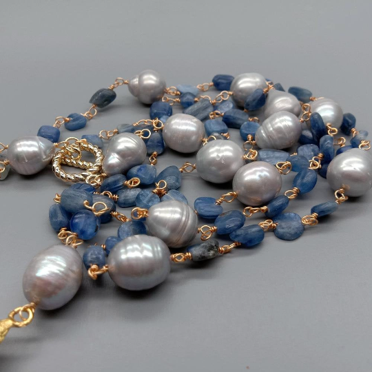 Blue kyanite necklace