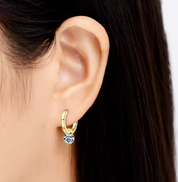 925 Silver 6.5MM 1CT Moissanite Diamond Hoop Earrings