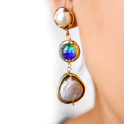 Natural Freshwater Pearl murano glass Necklace