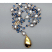 Blue kyanite necklace