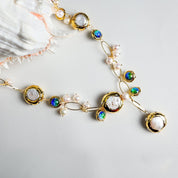 Natural Freshwater Pearl murano glass Necklace