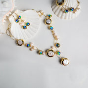 Natural Freshwater Pearl murano glass Necklace