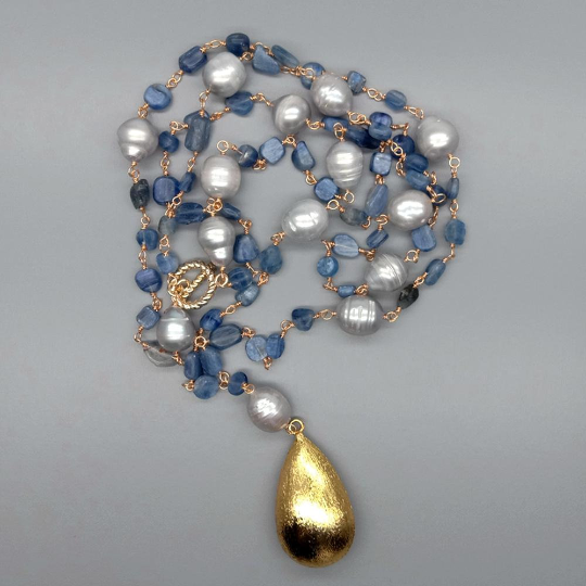 Blue kyanite necklace
