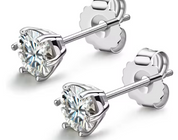 925 Silver 5MM 0.5CT Moissanite Stud Diamond Earrings