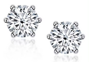 925 Silver 6.5MM 1CT Moissanite Stud Diamond Earrings
