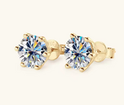 925 Silver 6.5MM 1CT Moissanite Stud Diamond Earrings