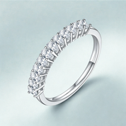 925 Silver 0.8ct Moissanite Oval cut Diamond Band
