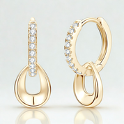 925 Silver 1.3mm 0.01CT Moissanite Drop Earrings