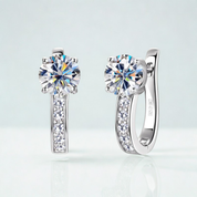 925 Silver 6.5MM 1CT Moissanite Diamond hoop Earrings