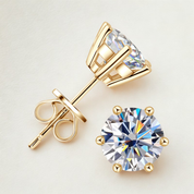925 Silver 6.5MM 1CT Moissanite Stud Diamond Earrings