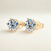 925 Silver 8MM 2CT Moissanite Stud Diamond Earrings