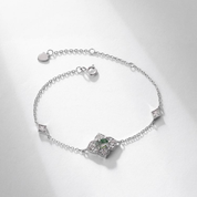 925 Silver  Moss Agate 4*6mm Bracelet