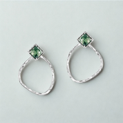 925 Silver Moss Agate Earrings