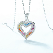 925 Silver Rainbow Colorful Zicron  Necklace