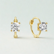 925 Silver Simple Zircon Hoop Earrings