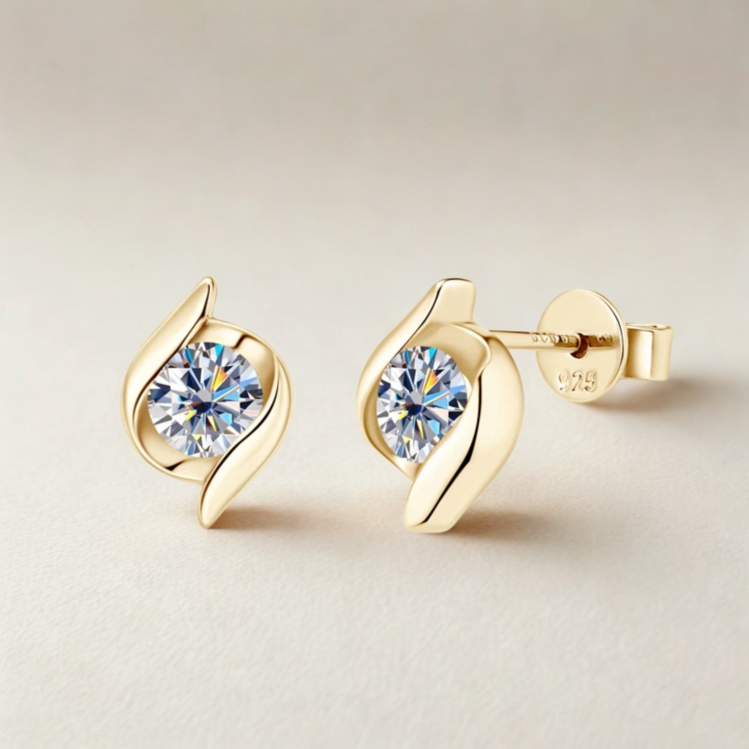 925 Silver Stud 5mm 0.5CT Moissanite Diamond Earrings