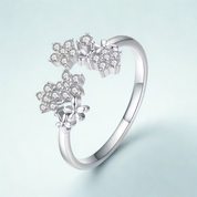 925 Sterling Silver Daisy Cubic Zirconia Ring