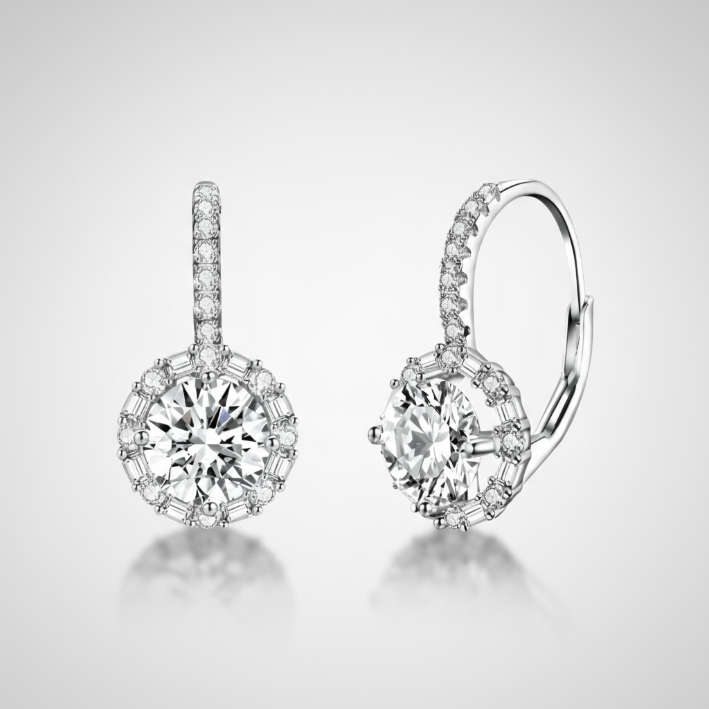 925 Sterling Silver Dazzling CZ Earrings