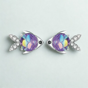 925 Sterling Silver Fish Earring